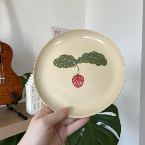 Ceramic Plate with Strawberry